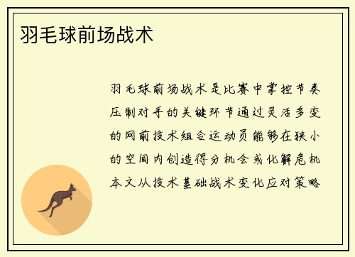 羽毛球前场战术